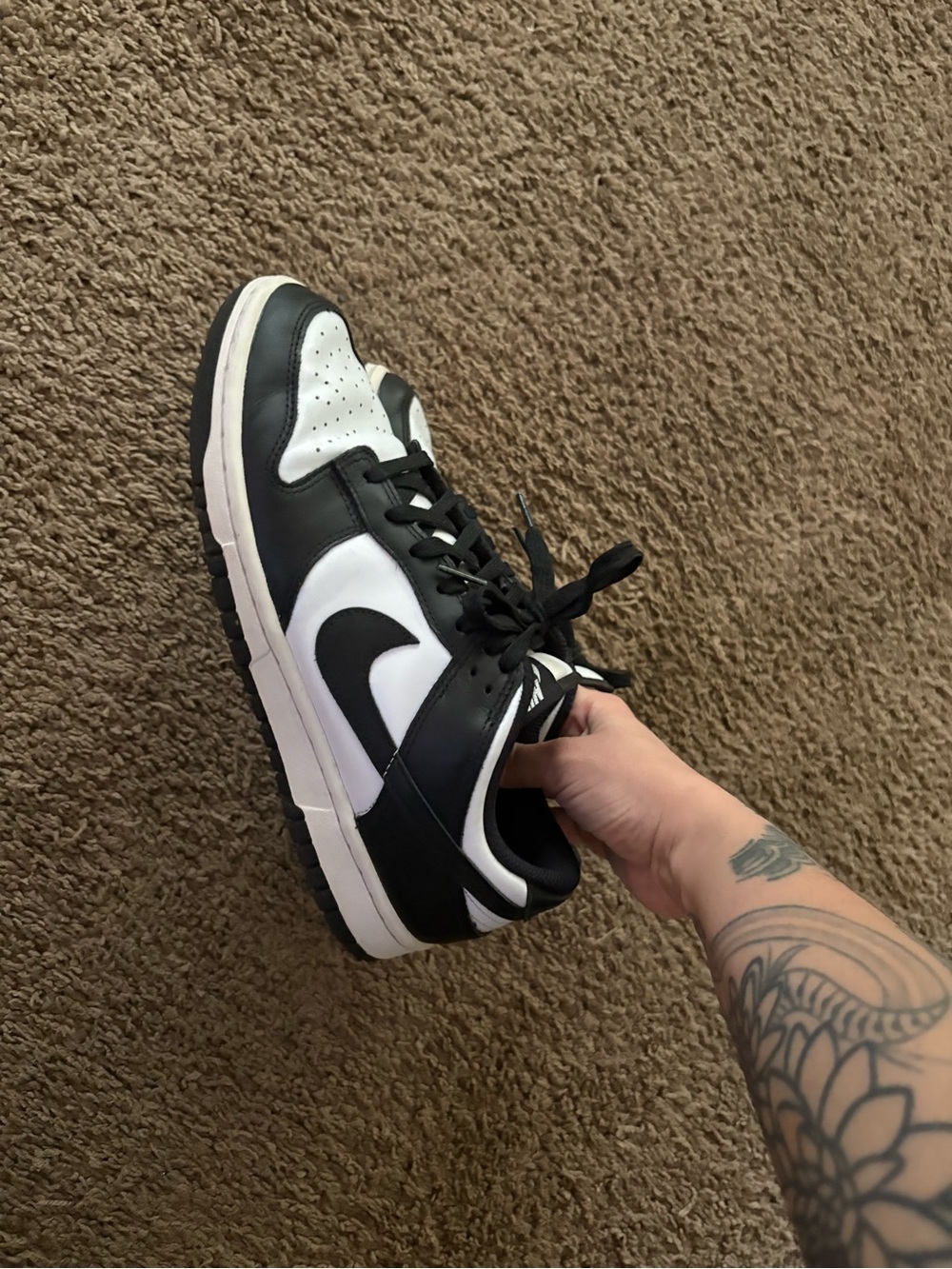 Black & White Nike Dunk Panda Low Athletic Sneakers - Women